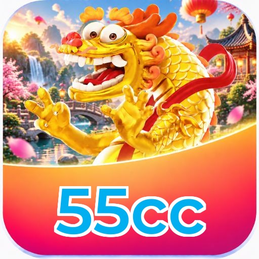 Interface da plataforma 55cc mostrando slots populares e bônus de boas-vindas
